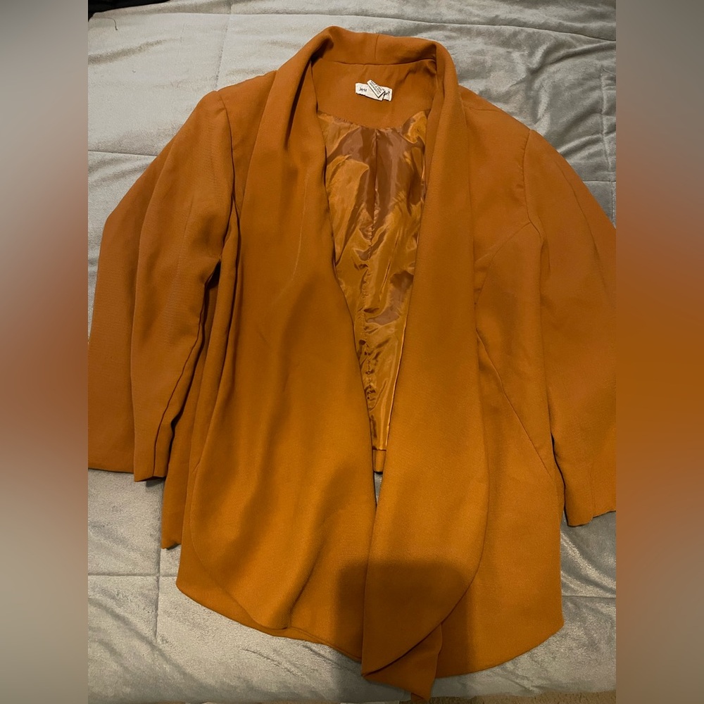 Jessica London Orange Blazer Structured Suit Jacket